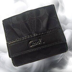 Coach Soho Pleated Signature “C” Black Jacquard Bifold Envelope Wallet